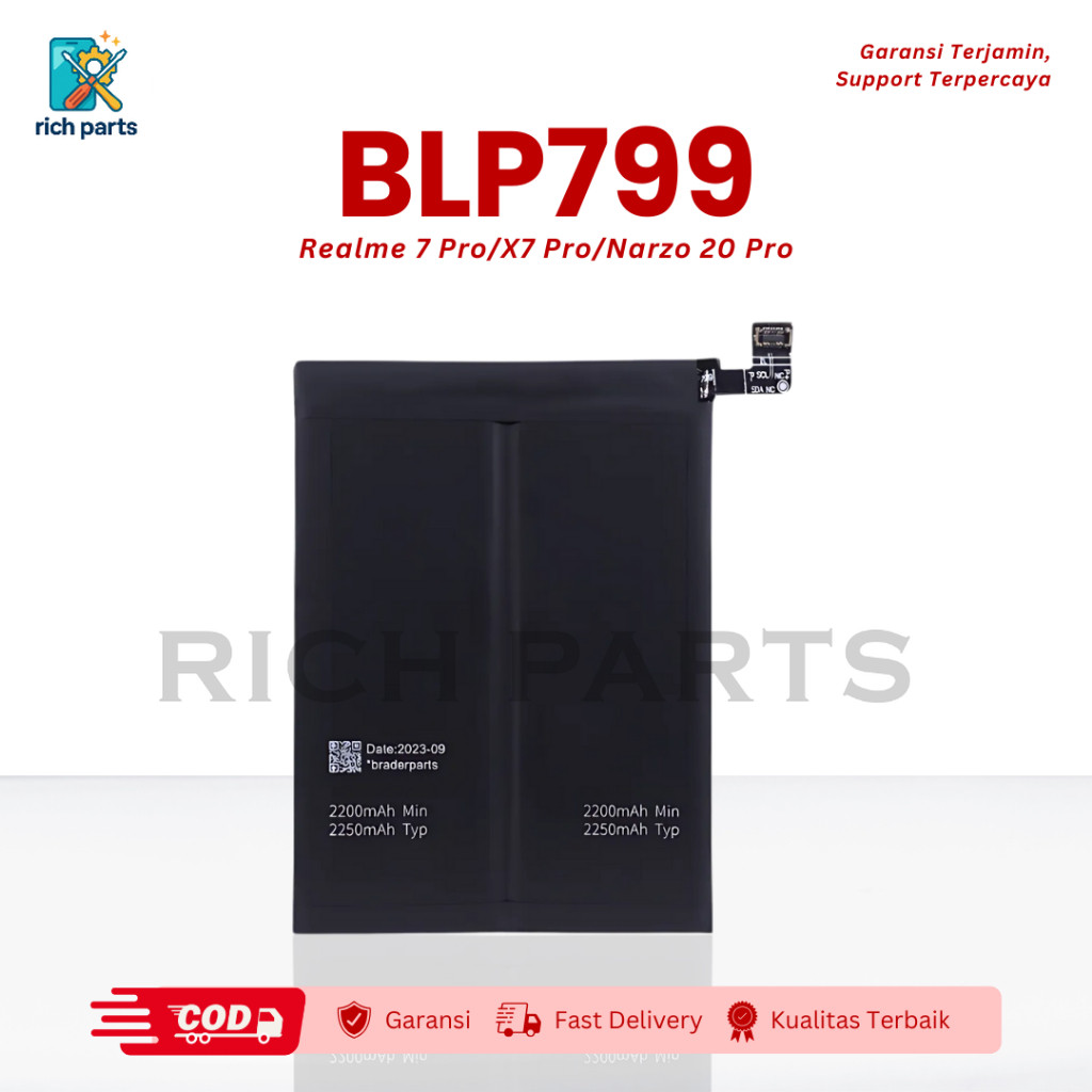 Baterai Batre Realme 7 Pro X7 Pro Narzo 20 Pro BLP799 Ori Garansi 3 Bulan