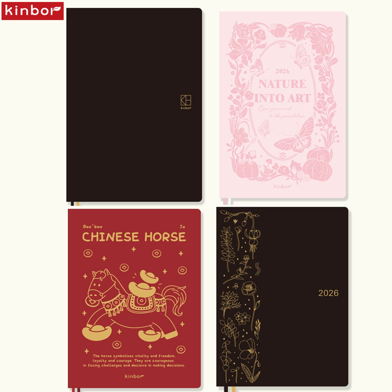 

Newest Kinbor Agenda 2026 Annual Notebook Full Yearly Planner Journal A6/A5 Notepad 52g BaChuan Paper Weekly Monthly Planner