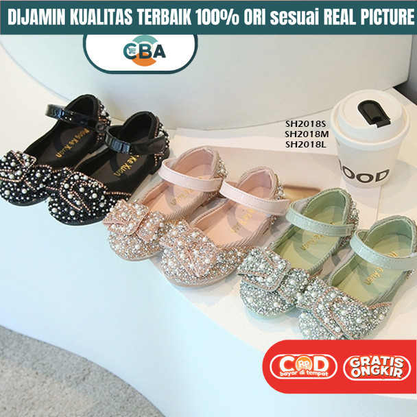 CBA Sepatu Heels Pesta Kondangan  Princes Flat shoes Anak Perempuan Remaja Import 2 5 7 tahun