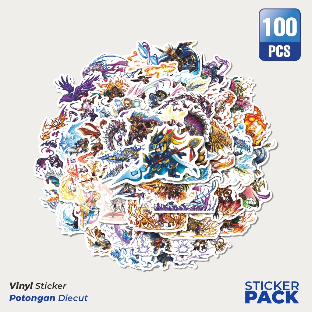 

MURAH 100 PCS Stiker Game Series Brave Frontier Karakter Mix 3 Waterproof Aesthetic- Untuk Laptop, Motor, dan Helm - Paper Stationery Pack