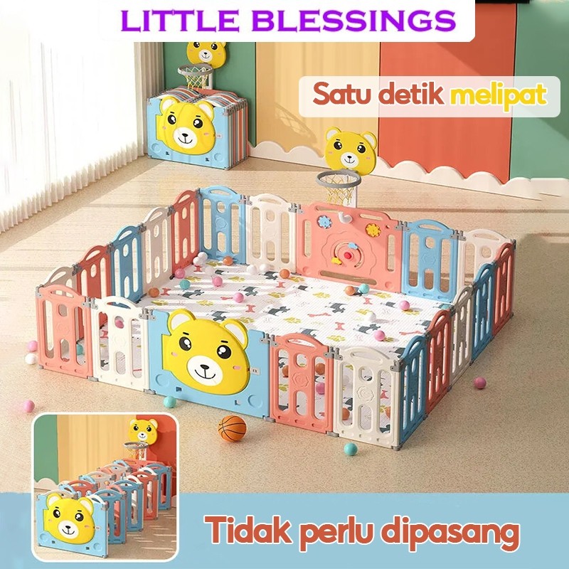 Terlaris Playpen pagar bayi Pagar permainan plastik melipat Pagar anak tempat bermain bola