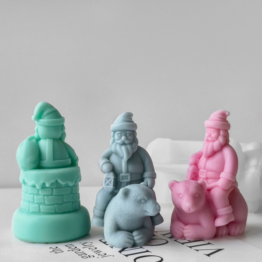 

Santa Claus Silicone Mold Handmade Xmas Decor Candle Plaster Ornament Mould DIY Crafts Making Molds