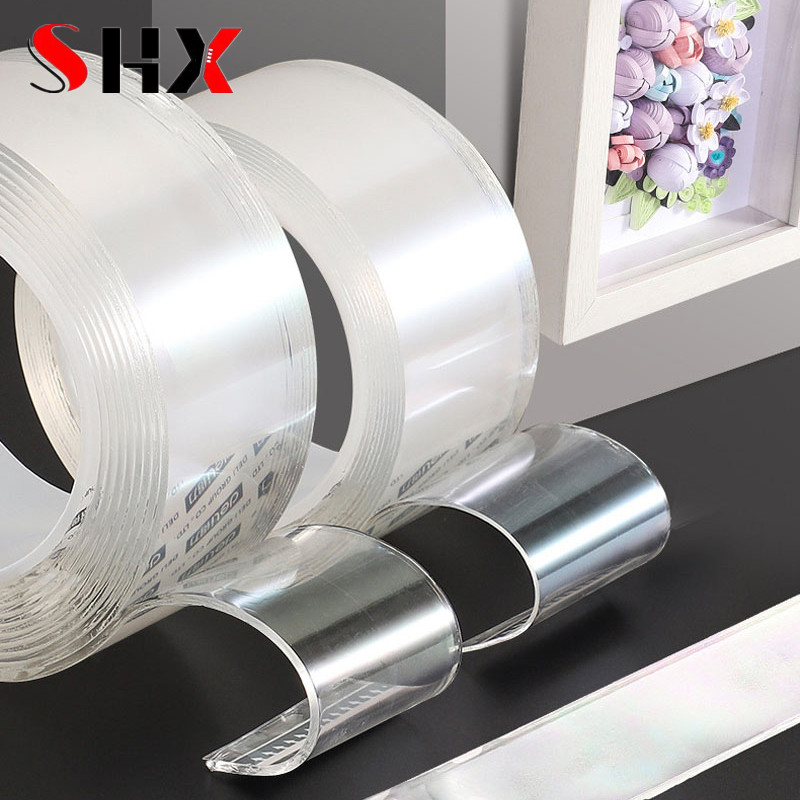 

1/2/3/5M Nano Tape Double Sided Tape Transparent Reusable Waterproof Adhesive Tapes Cleanable Kitchen Bathroom Supplies Tapes
