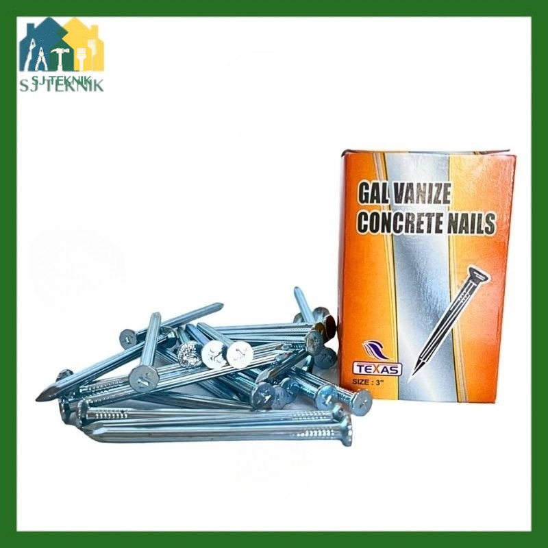 Paku Cor 3 Inch Paku Beton Paku Putih Baja 1 kotak 1 pack Paku Cor TEXAS - (SJT)