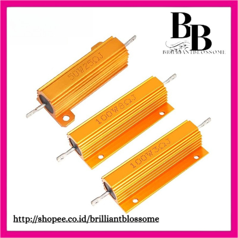 1PCS Load Resistor 50W 100W Aluminum Power Metal Shell Case Wirewound Resistor 1ohm 2ohm 4ohm 6ohm 8