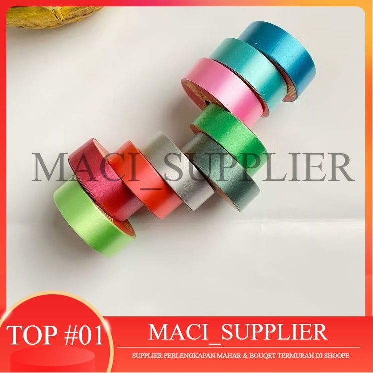 

MACISUPPLIER Pita Kado Plastik POLOS 2cm Pita Jepang Kertas 14 Meter Dekorasi Pita Satin 2cm Jepang 14 Meter Dekorasi