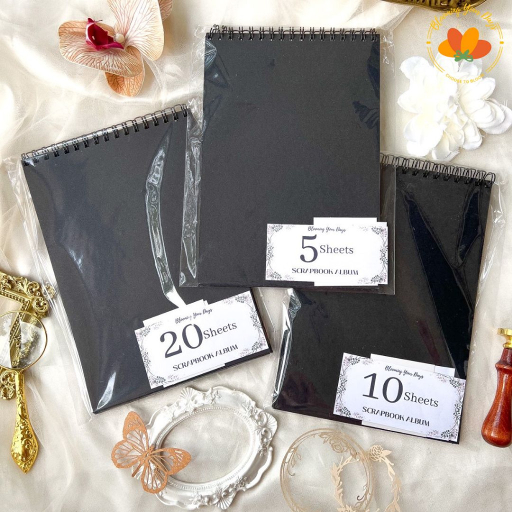 

[MAC] Black white scrapbook album a5 journal scrapbook notebook buku catatan kado anniversary aesthetic kado unik