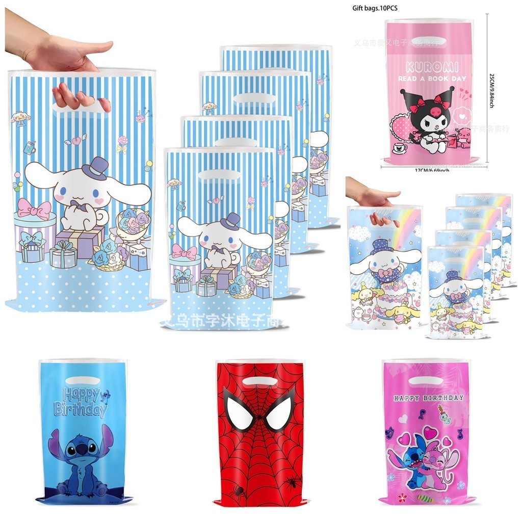 

Kantong Plastik Kado Motif Sanrio Cinnamorol Kuromi Spiderman Stitch Ulang Tahun Anak Plastik Bingkisan Ulngtahun anak