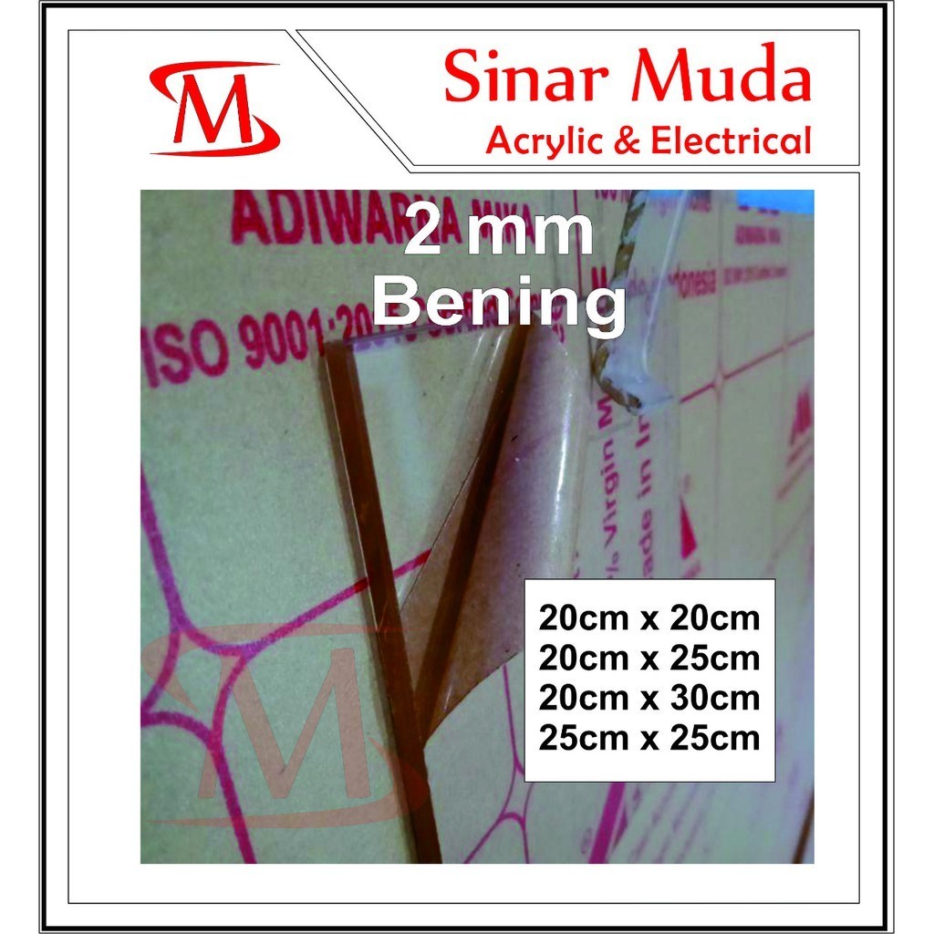 Akrilik Lembaran Potongan 2mm Bening - Mika Acrylic