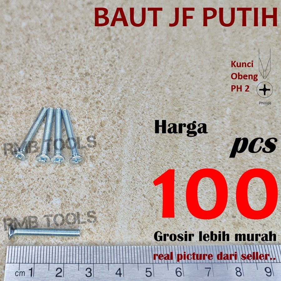 M3x25 BAUT SEKRUP JF FLAT HEAD VERSENG M3 / BAUT OBENG PLUS Machine Screw M3