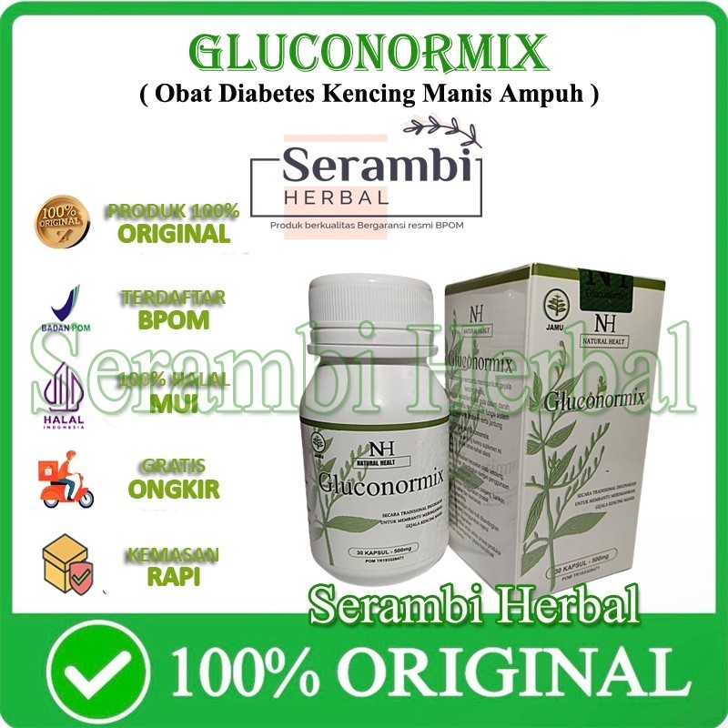 Gluconormix Asli 100% Original Obat Diabetes Kencing Manis Gula Darah Tinggi Herbal BPOM KTM HERBAL