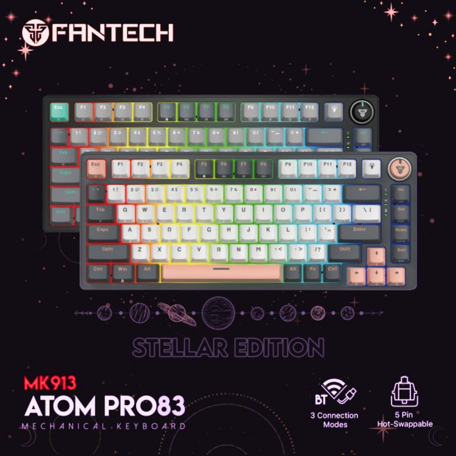 Fantech MK913 ATOM PRO83 Mechanical Keyboard 83% Tri-Mode RGB Hot-Swappable