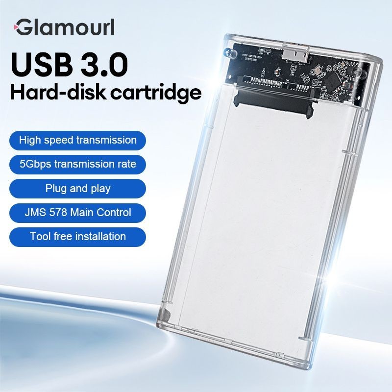 HDD SSD External Case Casing Hardisk External Transparan 2.5" USB 3.0-GL