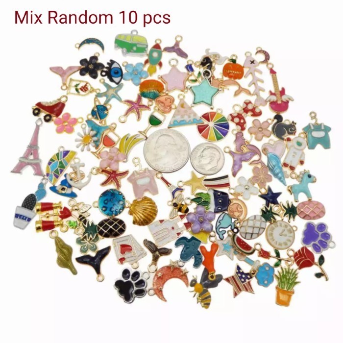

[[ K23 - BEST SELLER Enamel Charm Bandul Liontin Mix Aksesoris Anting Gelang Kalung DIY ]]