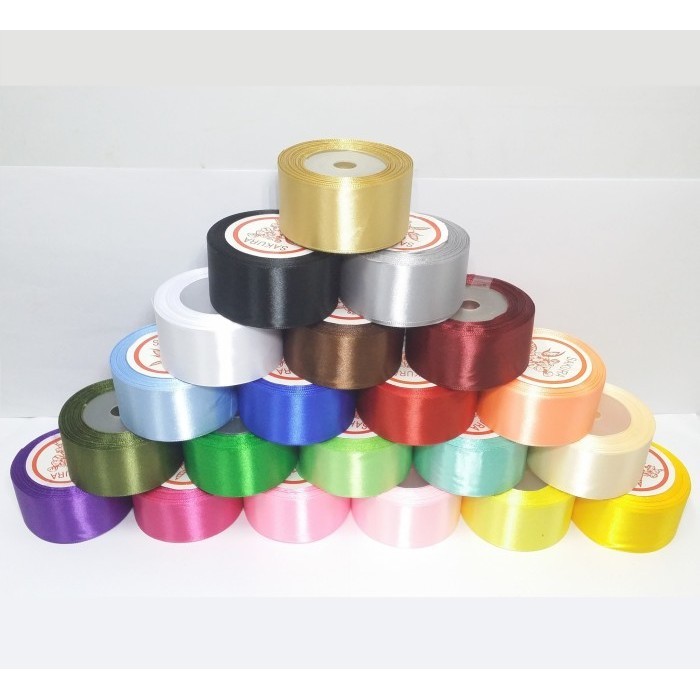 

[[ K23 - BEST SELLER Pita Kain Satin Saten Ribbon 1,5" x 20yd (per roll) ]]