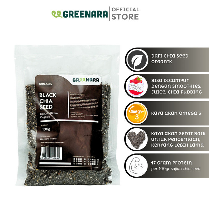 

HEMAT! Biji Chia Hitam Organik 100gr / Organic Black Chia Seed