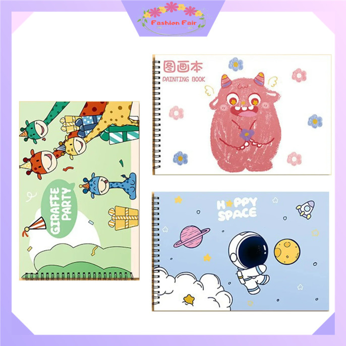 

FASHION FAIR S6132 Buku Gambar Anak Balita / Buku Menggambar Painting Book Kids / Drawing Book Ring Kartun / Sketch Book Motif Karakter