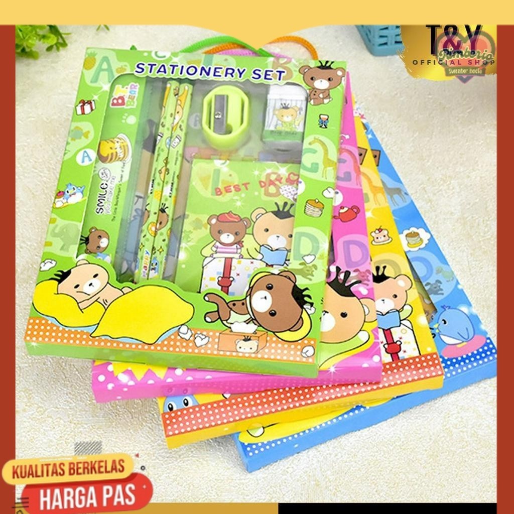 

T&Y Alat Tulis Set 6IN1 Stationery Set Lucu Karakter Set Perlengkapan Alat Tulis Sekolah Anak-Anak TK