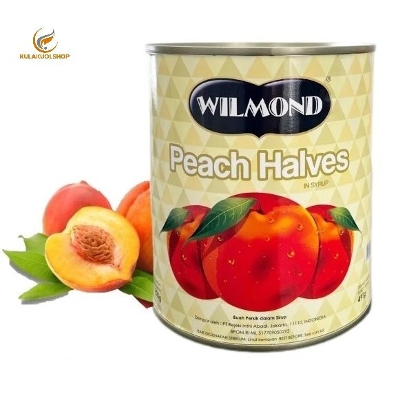 

MURMER wilmond peach halves in syrup buah persik dalam kaleng 825g