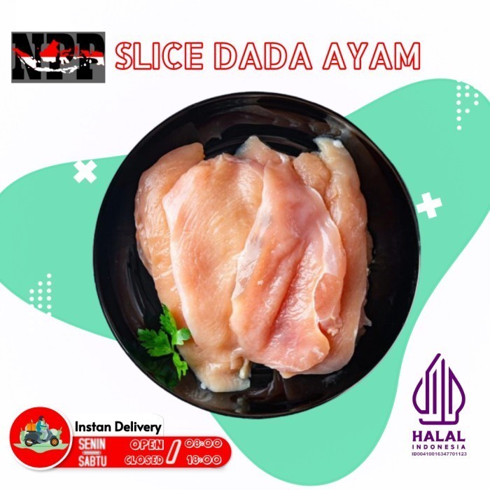 

Daging Dada Ayam Slice | Chicken Breast Fillet Slice 500gr