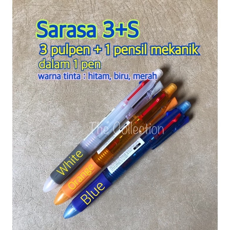 

promo ✨ -ATK0554SR 3+S Pulpen 0.5 + Pensil 0.5 JK Sarasa Pulpen 3S Zebra SJ3 - Putih Susu