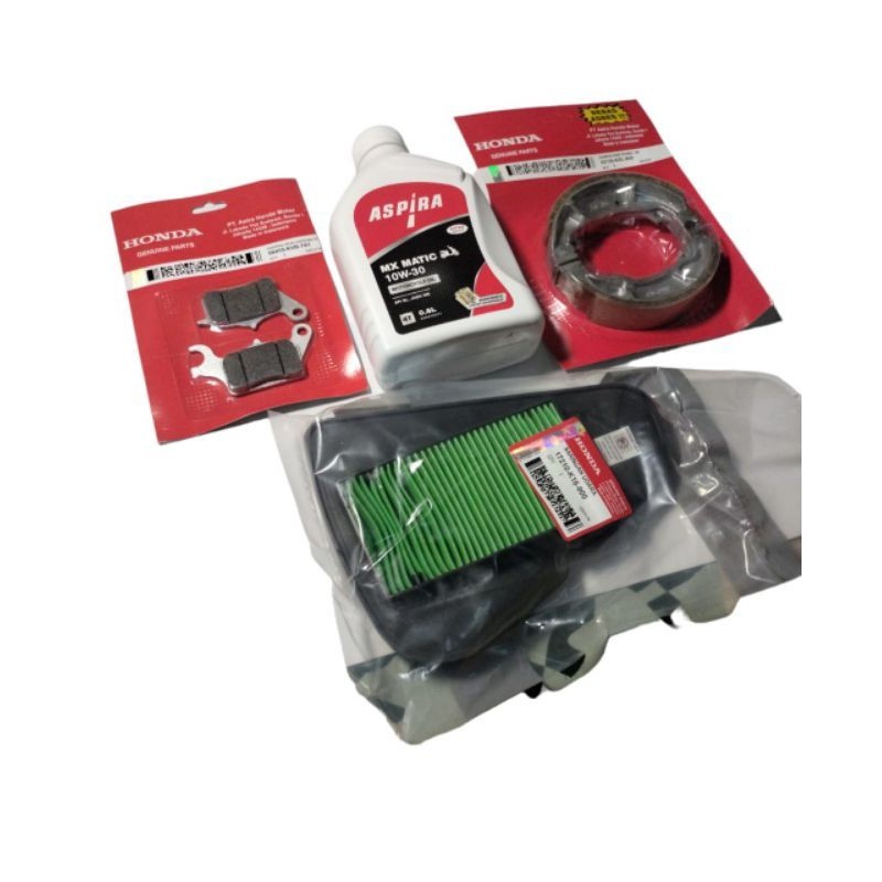 filter udara+kampas rem belakang+cakram+oli motor metic Aspira beat fi esp, Scoopy fi esp, Vario 110