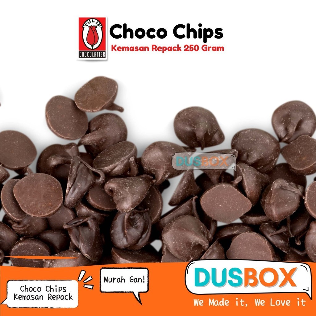 

Tulip Choco Chip Repack 250gr / Choco Chip Cokelat / Choco Chip Tulip Repack / Choco Chip Tulip Cokelat