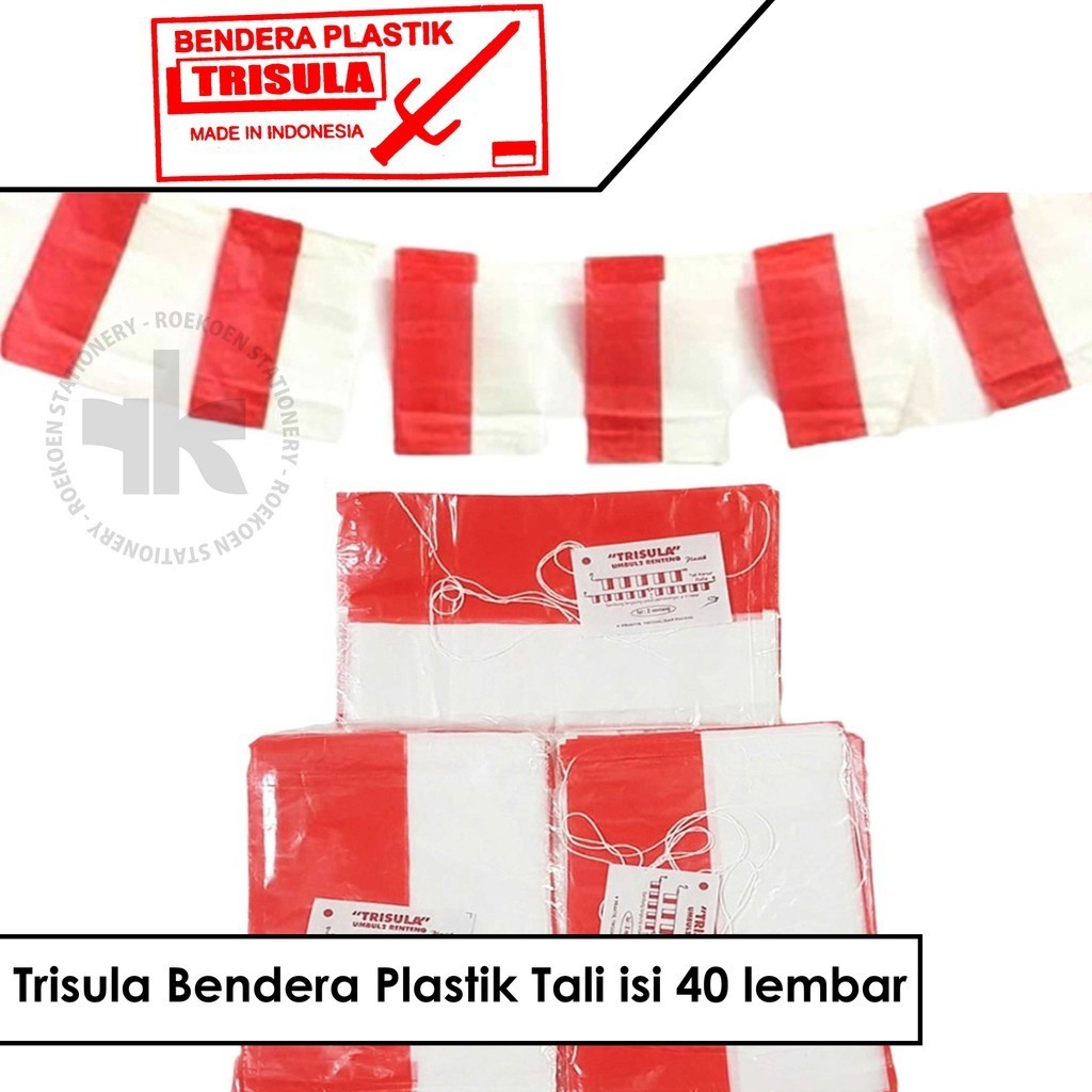 

Trisula Bendera Plastik Tali isi 40 lembar