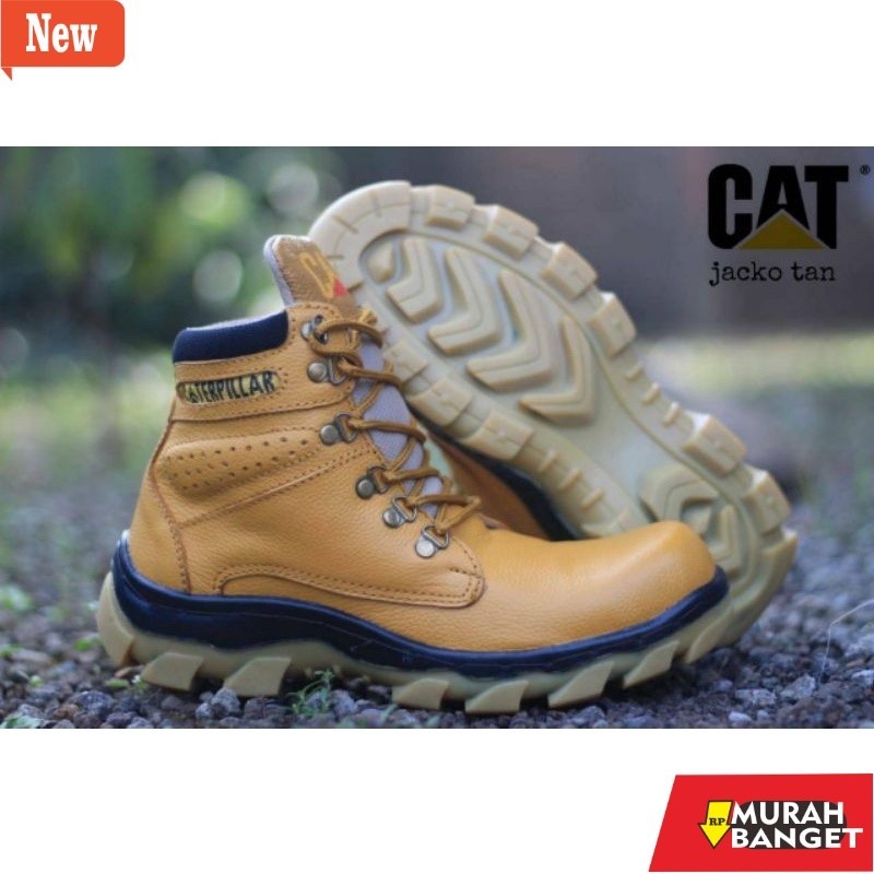 Sepatu kerja pria kekinian yg lagi viral- 100% ORIGINAL CATERPILLAR SEPATU SAFETY KULIT KERJA PRIA M