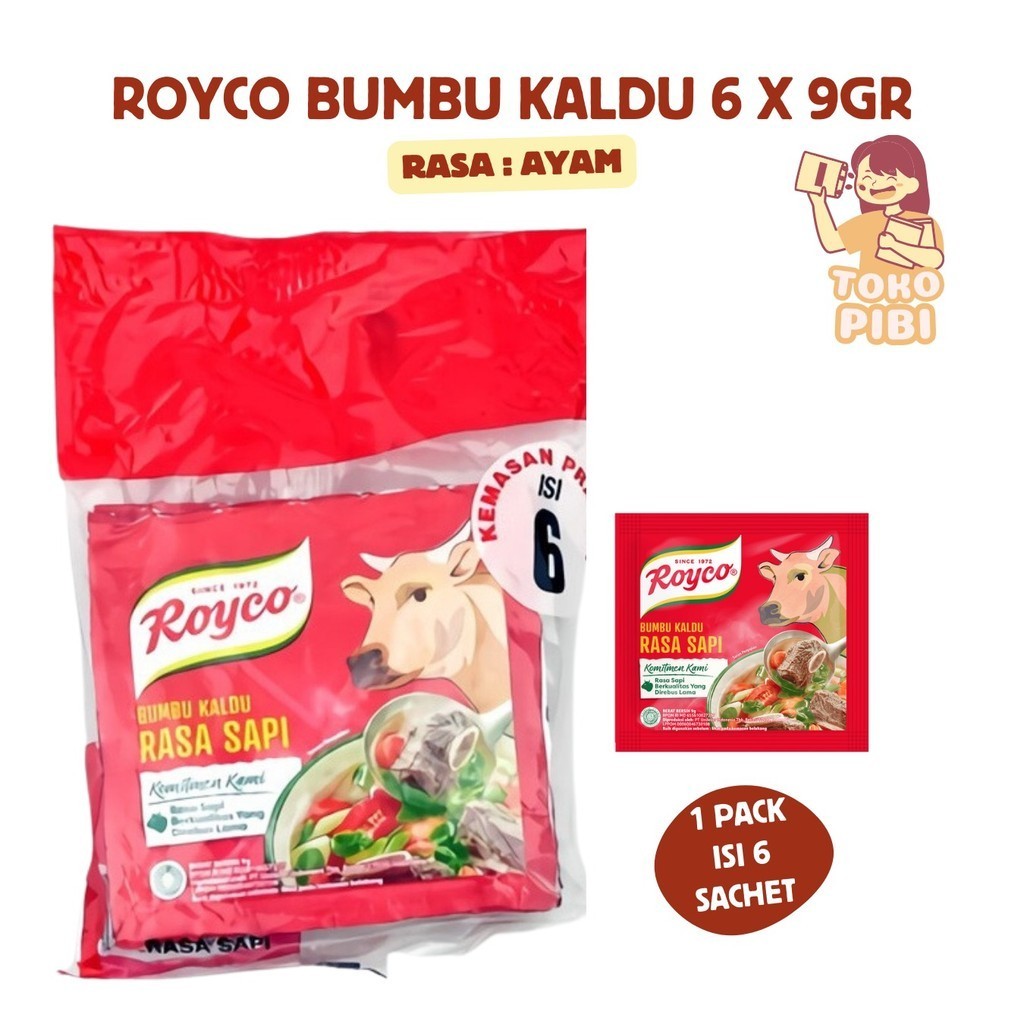 

Royco Bumbu Kaldu 6x8gr kemasan pack isi 6 sachet