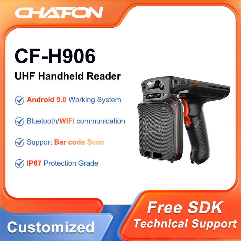 Chafon CF-H906 UHF Handheld Rfid Reader Long Range Android 11.0 with Wifi Bluetooth 4G GPS Camera Fu