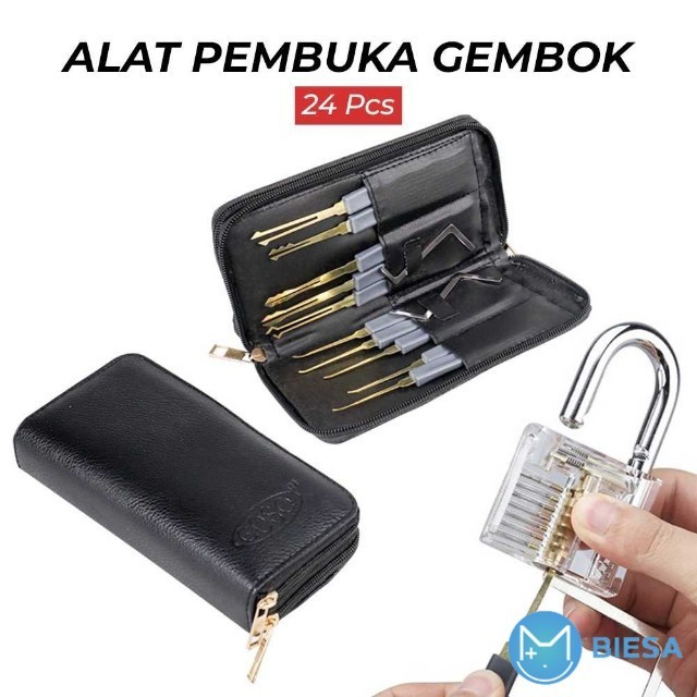Set Kunci Pembuka Gembok 24PCS Goso - Alat Lock Pick dan Penyimpanan