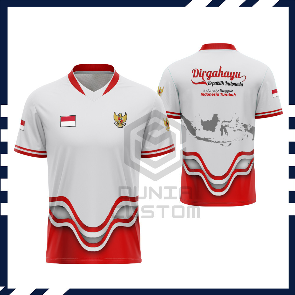 Baju Agustus | Kaos Baju Jersey Pria 17 AGUSTUS 2024 DIRGAHAYU HUT RI 79 INDONESIA Fullprint | Baju 