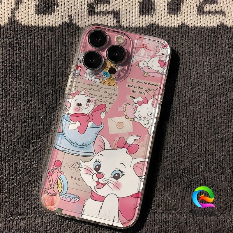 case iphone bening transparan KUCING PINK LUCU Iphone 13 12 11 PRO MAX 14 15 PLUS XS XR 6+ 7+ 8 PLUS