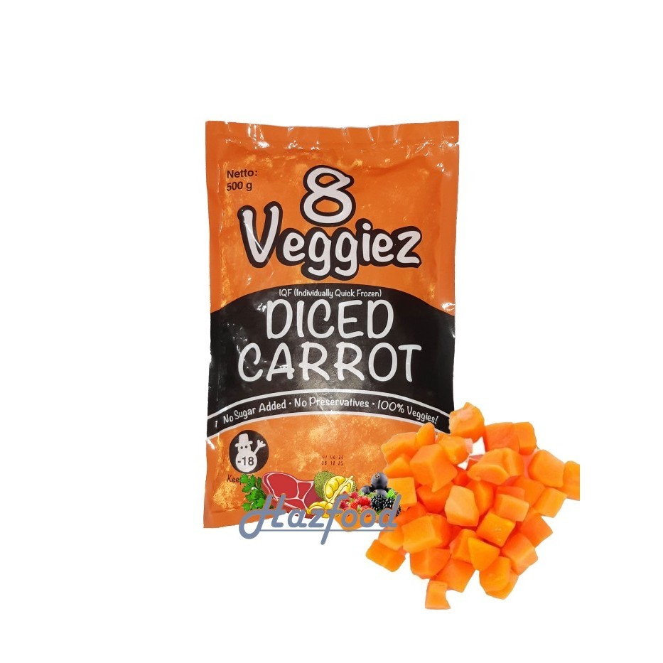 

Diced Carrot 8 Veggiez 500 Gr Wortel Beku IQF