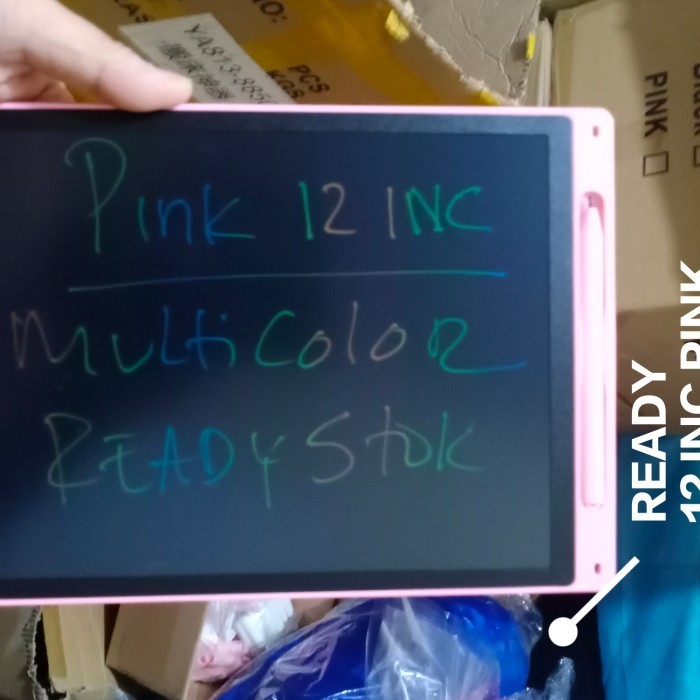 

promo ✨ -ABADI 93 - TERMURAH LCD Writing Tablet Papan Tulis Untuk Anak DAN De - pink 12 inc