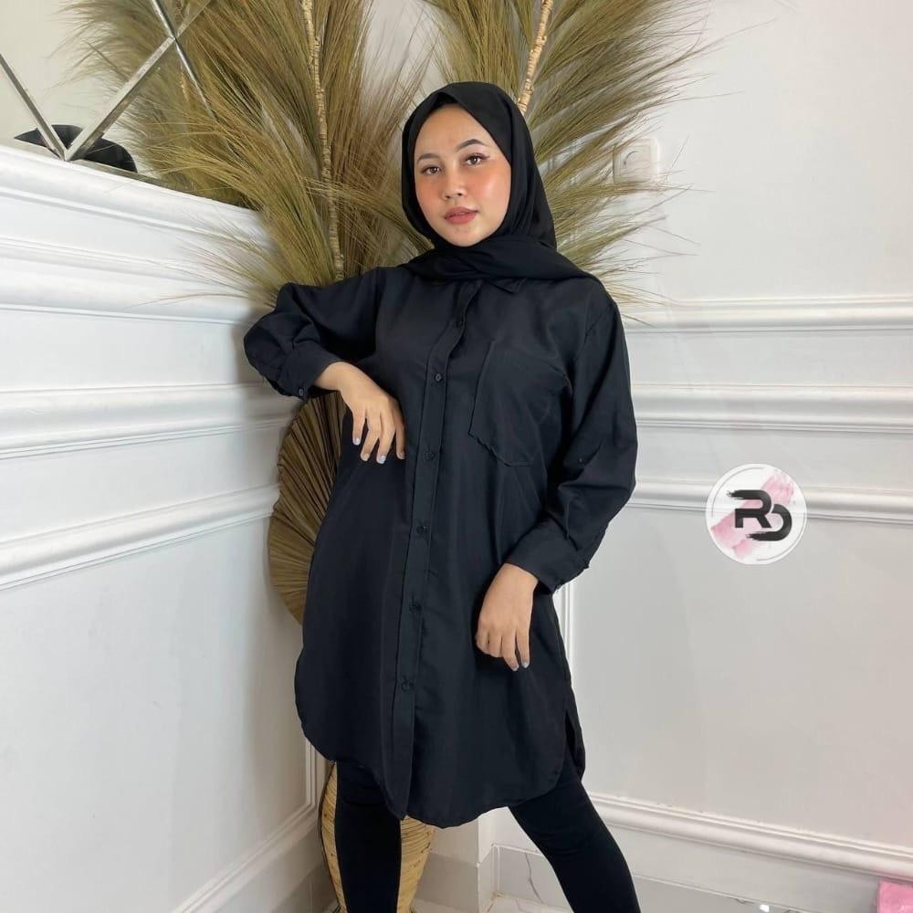 LISA TOP / TUNIK BAJU ATASAN WANITA / KEMEJA OOTD / RAISA TUNIK QIRANI Fit Muslim