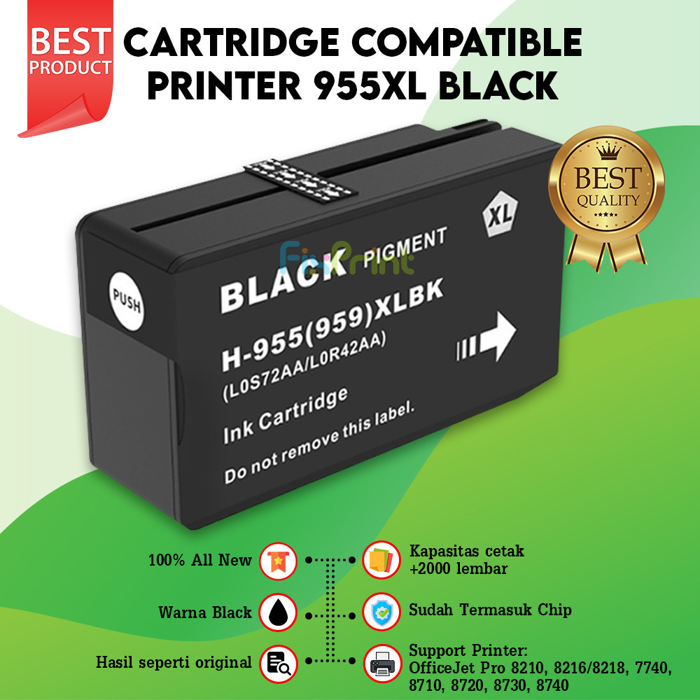 Cartridge Compatible 955XL 955 XL Tinta Black Cyan Magenta Yellow