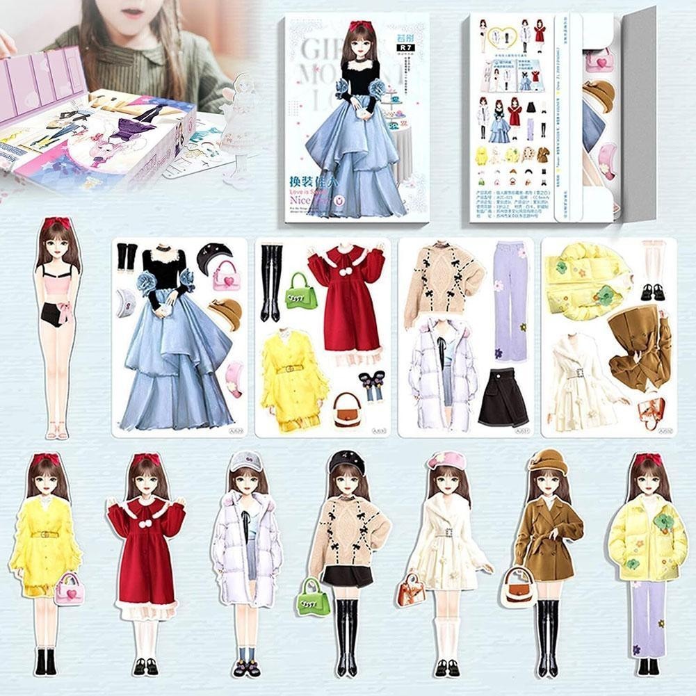 Magnetic Dress Up Puzzles Toy Exquisite Princess Paper Dolls Outfit And Accessories Pretend Toy Fash