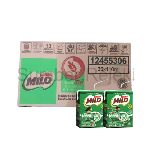 

MILO ACTIV-GO SUSU UHT KEMASAN 1 DUS ISI 36PCS @110ML | MILO KECIL