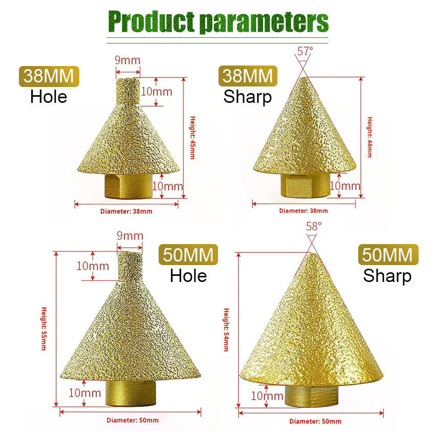 Mata CNC Router Diamond Chamfer Profil Batu Granit Marmer Nisan Kaca / Mata Profil Keramik Granit