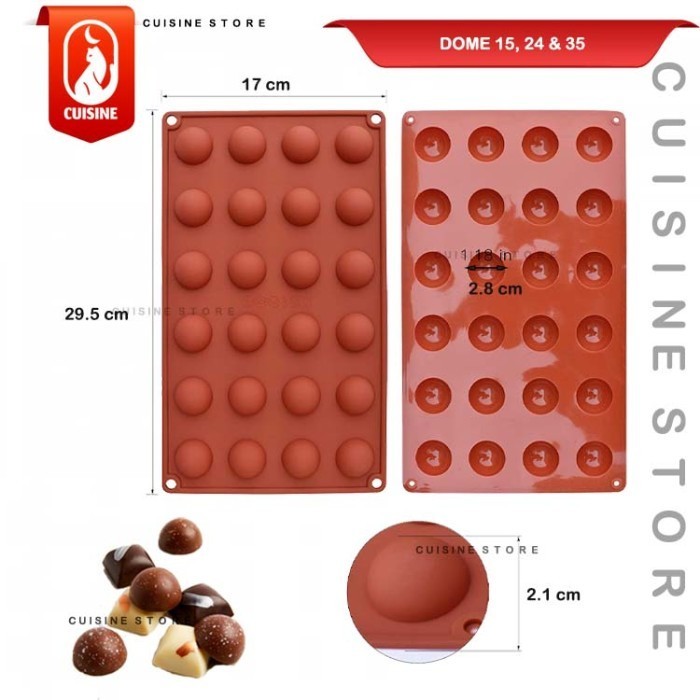 

TERJUAL Cetakan Silikon Coklat Bulat half ball Bola puding EsJelly Nastar Cake - 24 Lubang
