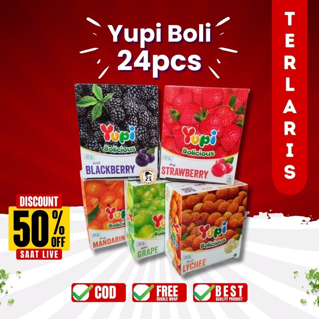 

PERMEN YUPI BOLICIOUS 1 DUS ISI 12 BOX KILOAN MURAH TERBARU