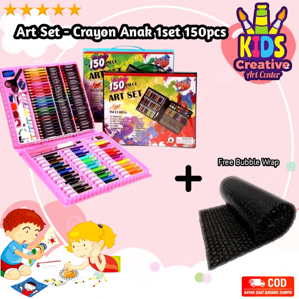 

Crayon Anak Set 150 pcs Set Spidol Alat Menggambar Mewarnai Pensil Krayon Set Art Colouring Free Bubble Wrap / S B