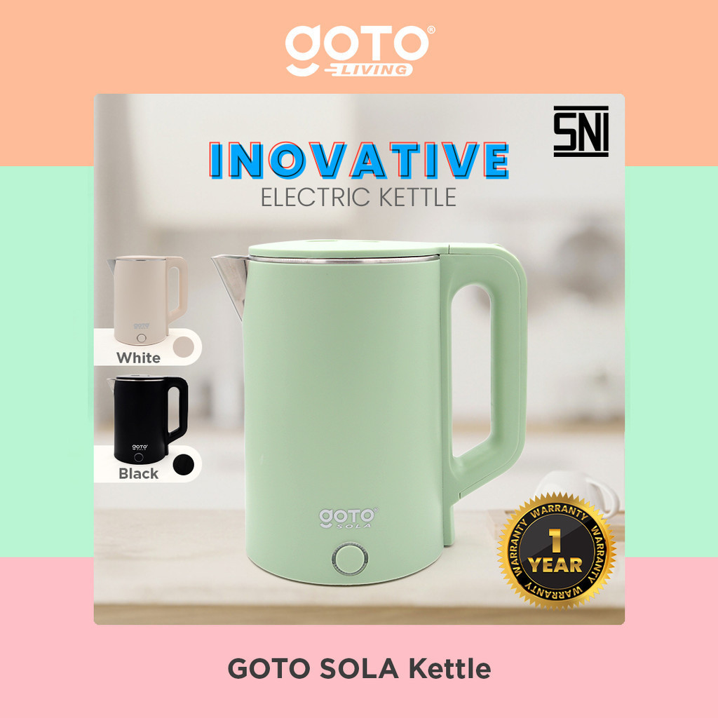 Goto Electric Kettle Sola Teko Listrik Pemanas Air Stainless Steel