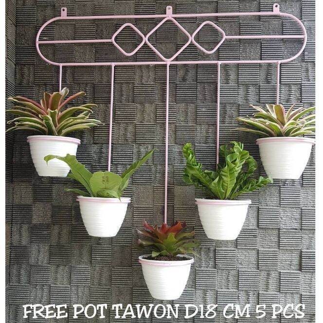 STANDING BESI POT GANTUNG HIASAN DINDING GANTUNGAN POT