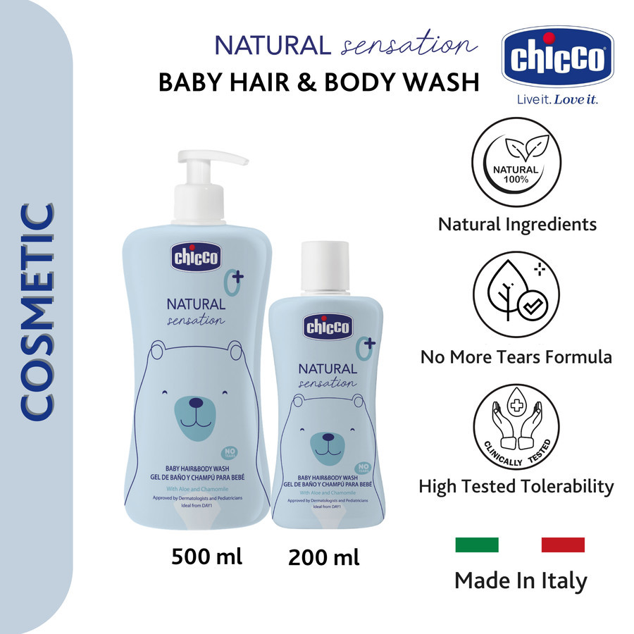 CHICCO Natural Sensation Baby Hair & Body Wash / shampo dan sabun bayi