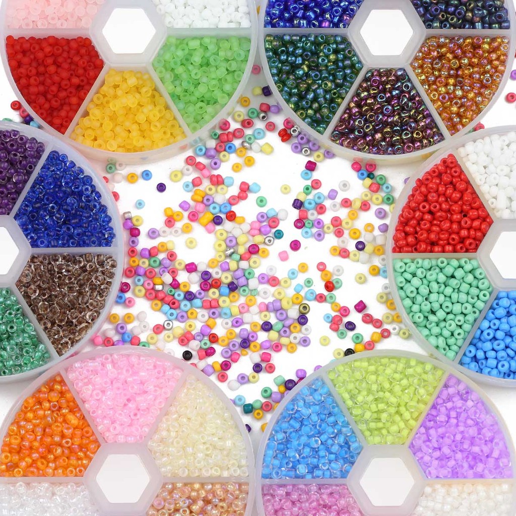 Boxed 3mm Glass Seed Beads Kit Bracelet Making Small Beads Assortment Colors Craft Loose Beads For J