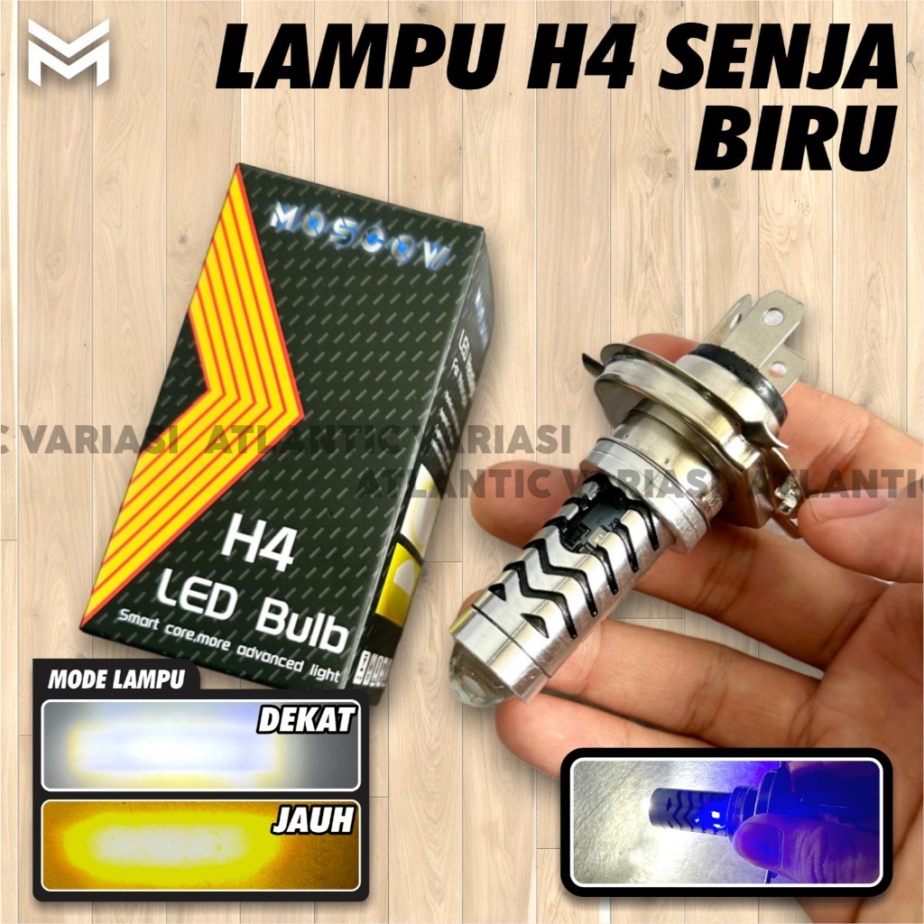 LAMPU DEPAN LED LASER 4 LAMPU UTAMA SENJA BIRU LAMPU DEPAN MOBIL MOTOR VIXION NINJA R15 LED BOLHAM H