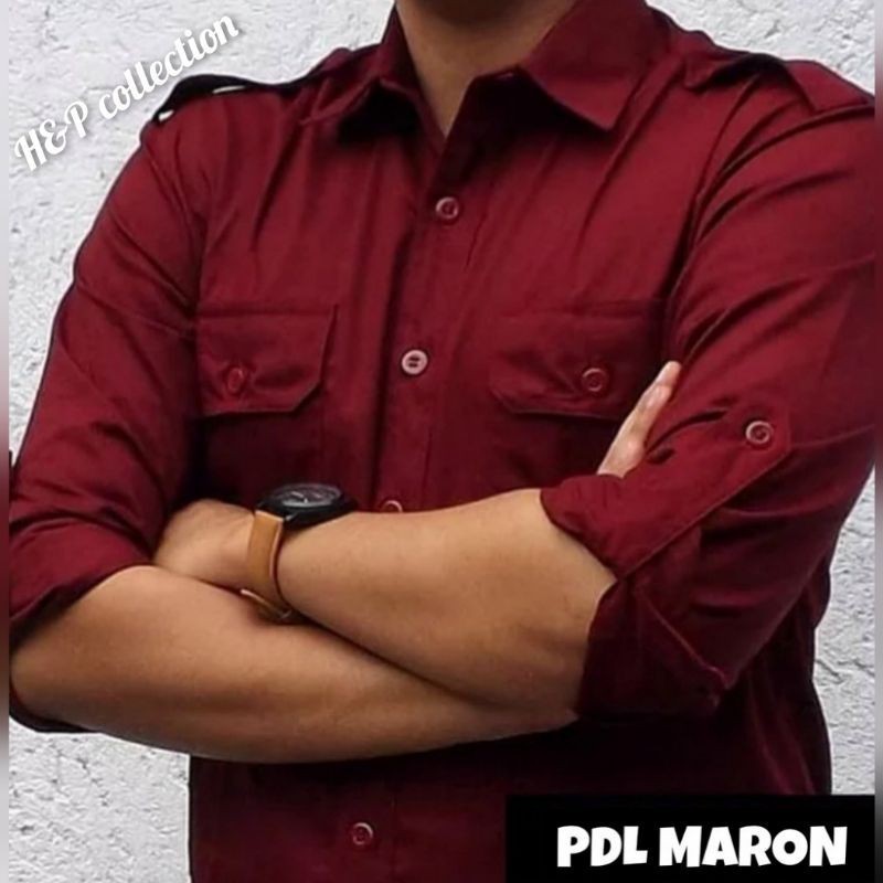 Promo Enzino Seragam PDH Lengan Panjang , Baju Seragam PDL Pria Lengan Panjang , Kemeja PDL Putih ,